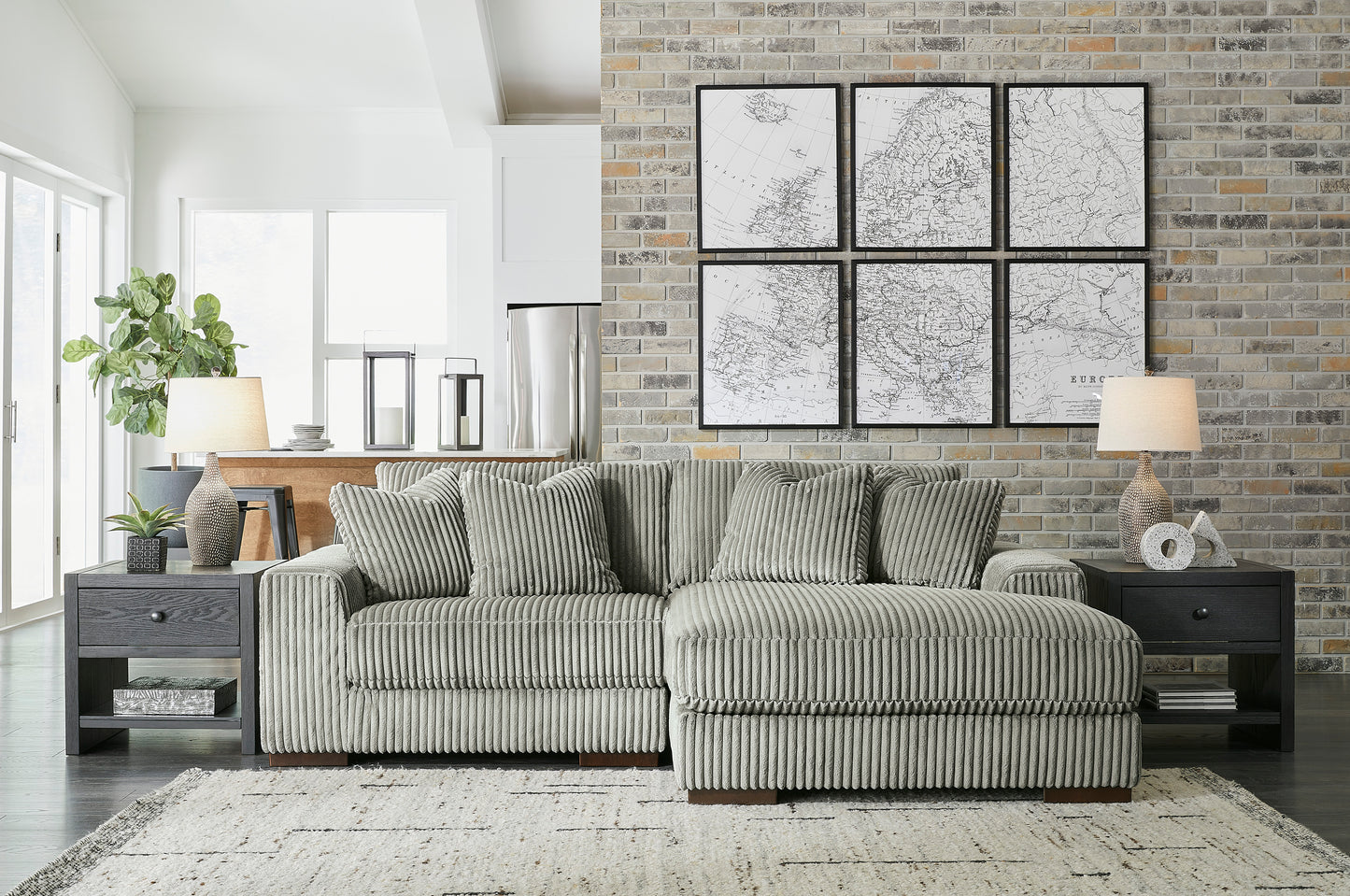 Signature Design by Ashley Lindyn Smoke Sofa Chaise 21105