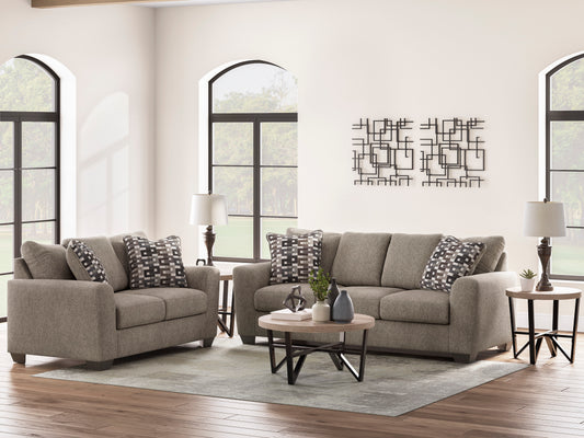 Ashley Benchcraft Tristan Peaks Suede Sofa Loveseat 30204