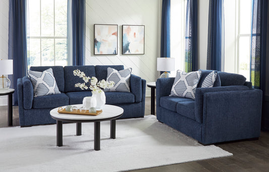 Benchcraft by Ashley 54502 Evansley Navy Sofa Loveseat