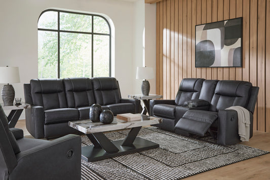 Ashley Benchcraft 7471 Mackmenville Carbon Reclining Sofa Loveseat