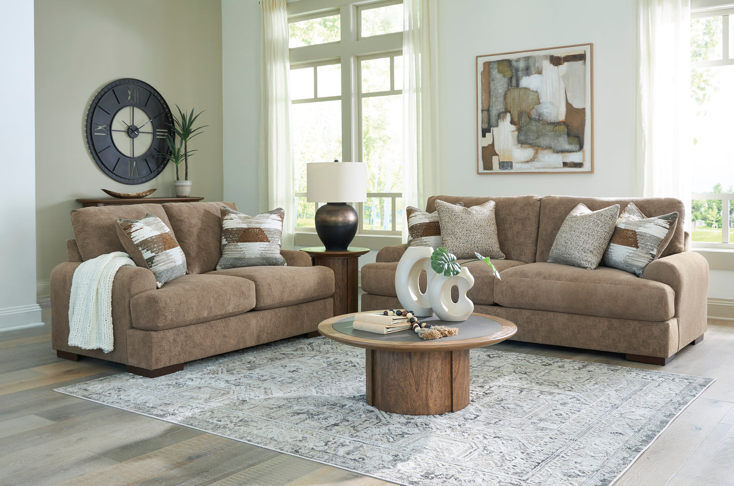 Signature Design by Ashley 81505 Nolenburg Pecan Sofa Loveseat