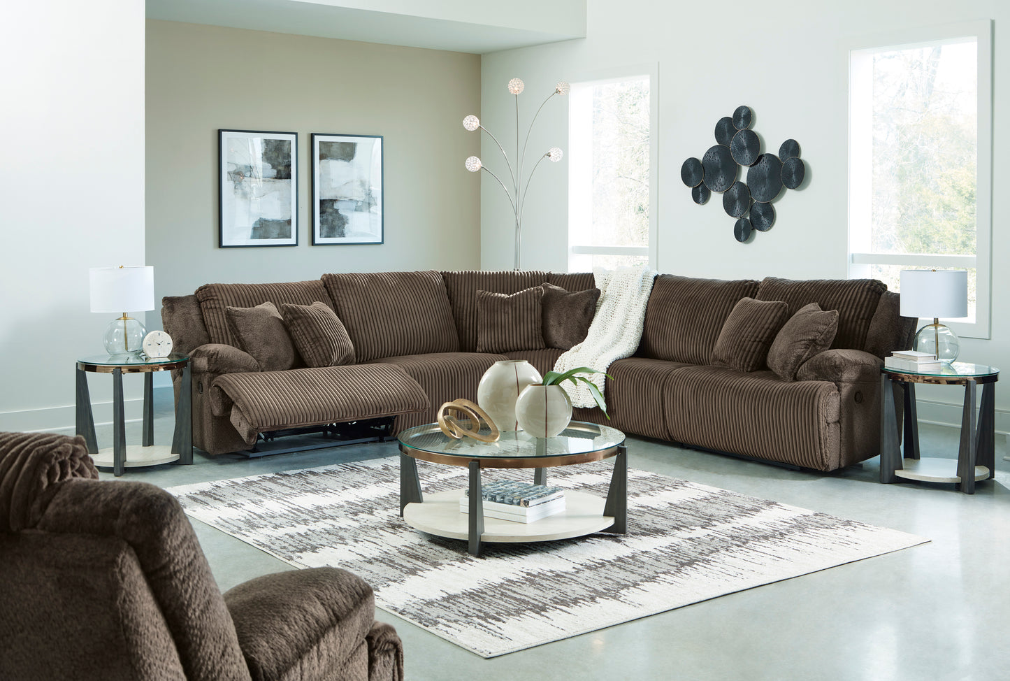 Signature Design by Ashley Top Tier Chocolate Reclining Sectional 92705