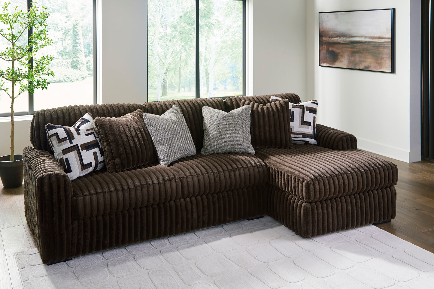 Ashley Signature Design Midnight Madness Brown Sectional Chaise 98104
