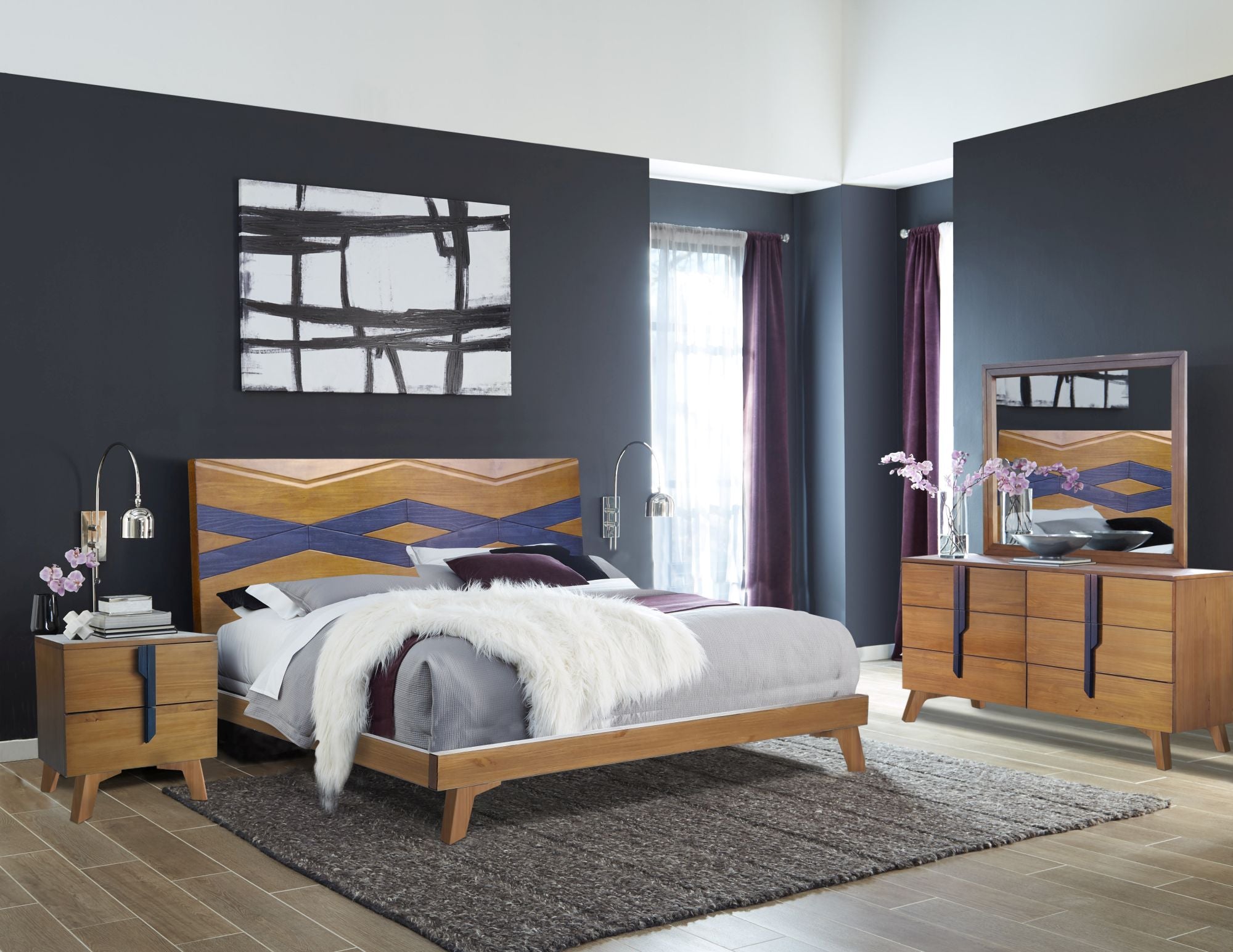 Rotta Solid Wood Blue Note Honey Bedroom Eagle Rental Purchase