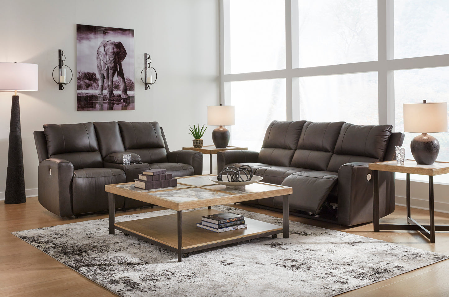 Signature Design by Ashley Boxmere Power Reclining Sofa and Loveseat U13100