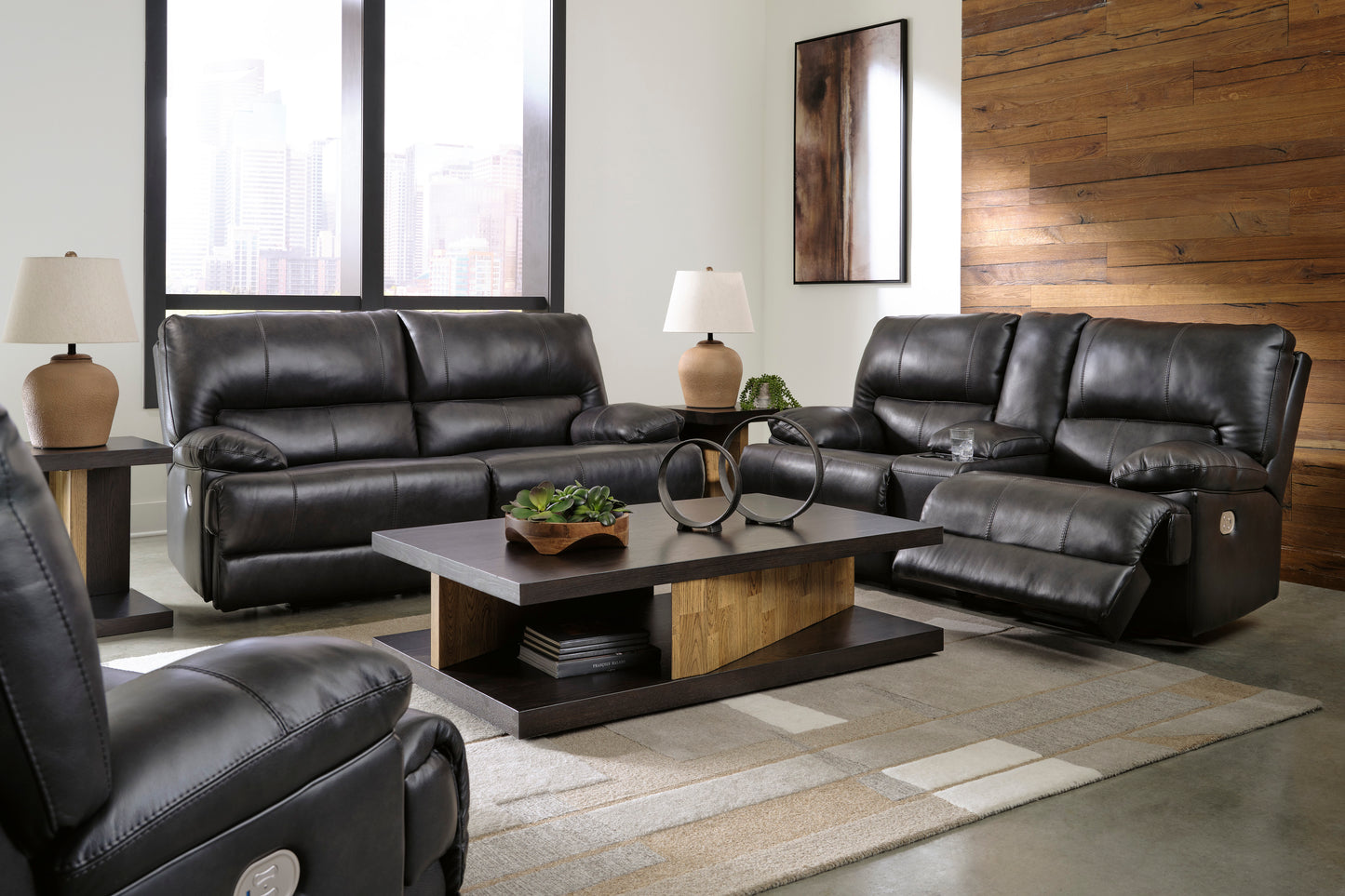 Signature Design by Ashley Mountainous Eclipse Power Reclining Sofa and Loveseat U65801