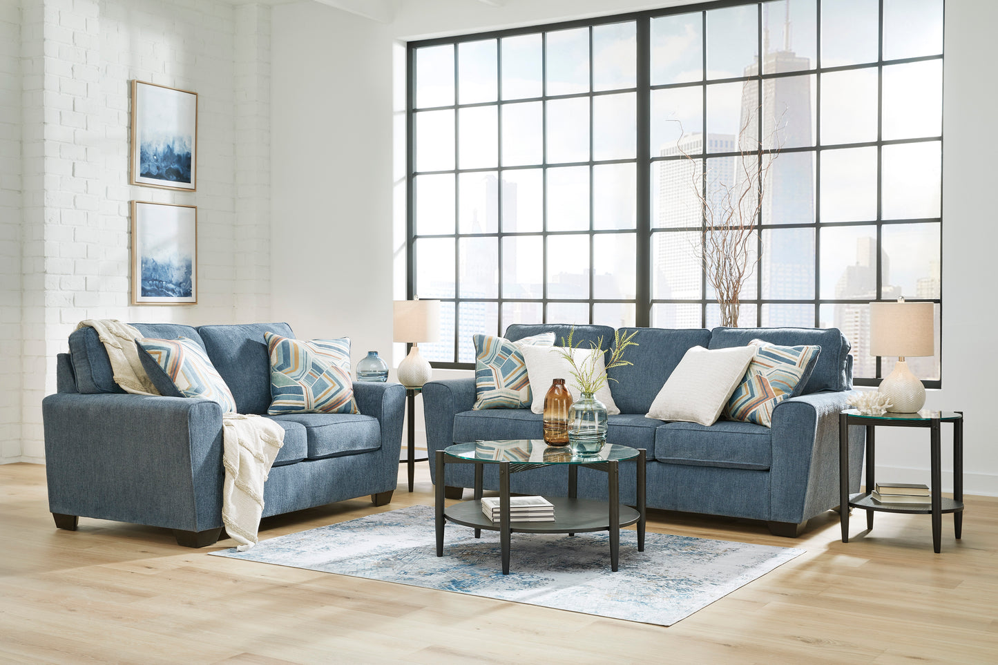 Ashley Signature Design Blue Cashton Sofa Loveseat 40605