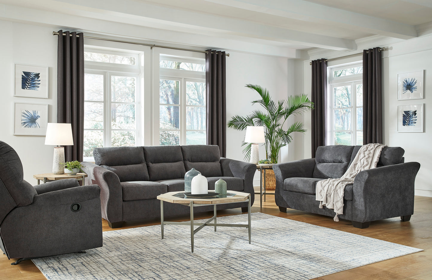 Ashley Signature Design Miravel Charcoal Sofa Loveseat 46204