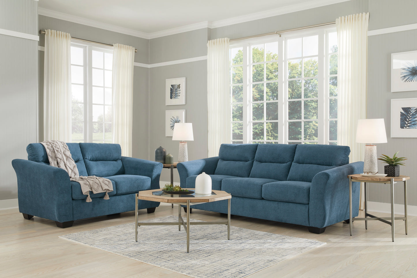 Ashley Signature Design Miravel Indigo Sofa Loveseat 46205