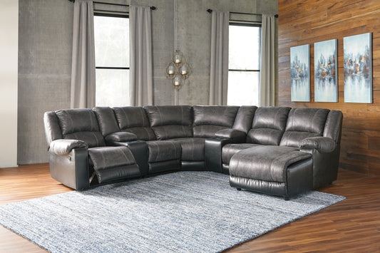 Ashley Signature Design Nantahala Reclining Sectional and Chaise 50301