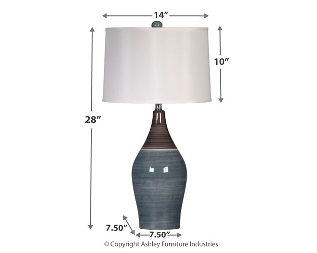 Niobe Ceramic Table Lamp (2/CN) Dawn Test Store Dev