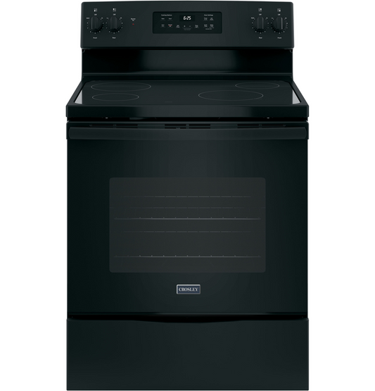 crosley smooth top black range