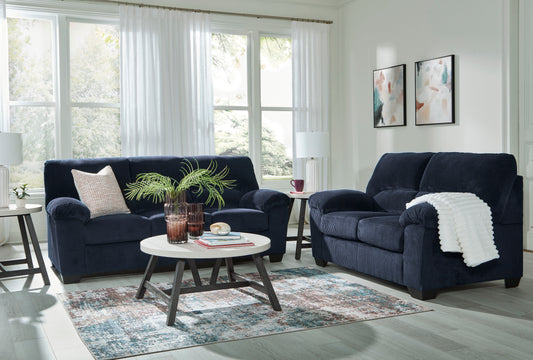 Ashley Signature Design Simple Joy Navy Sofa Loveseat 24205