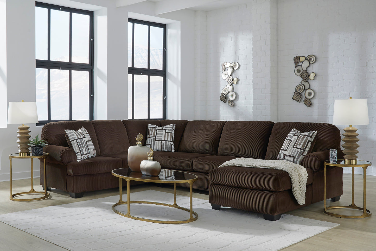Signature Design by Ashley PC35603 Kimlee Chocolate Sectional Chaise