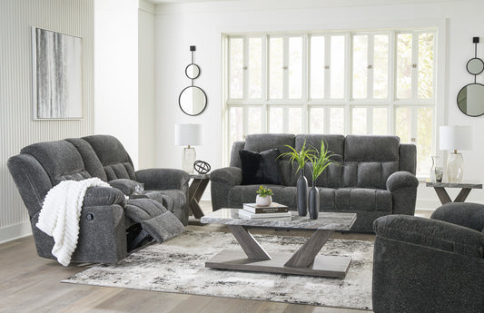 Signature Design by Ashley Frohn Graphite Reclining Sofa and Loveseat 37406