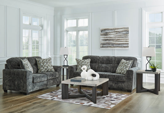 Signature Design by Ashley Lenoke Charcoal Sofa and Loveseat 50504