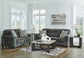 Signature Design by Ashley Lenoke Charcoal Sofa and Loveseat 50504