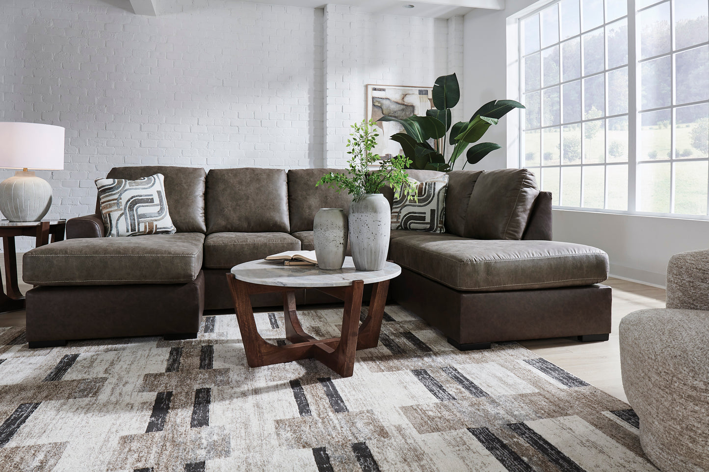 Signature Design by Ashley PC62703 Castille Way Fossil Sectional Chaise