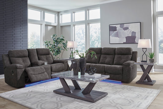 Benchcraft by Ashley Brysonview Charcoal Lighted Reclining Sofa and Loveseat 63605