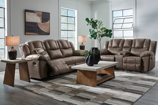 Ashley Signature Design Lowilla Driftwood Reclining Sofa and Loveseat PC6450