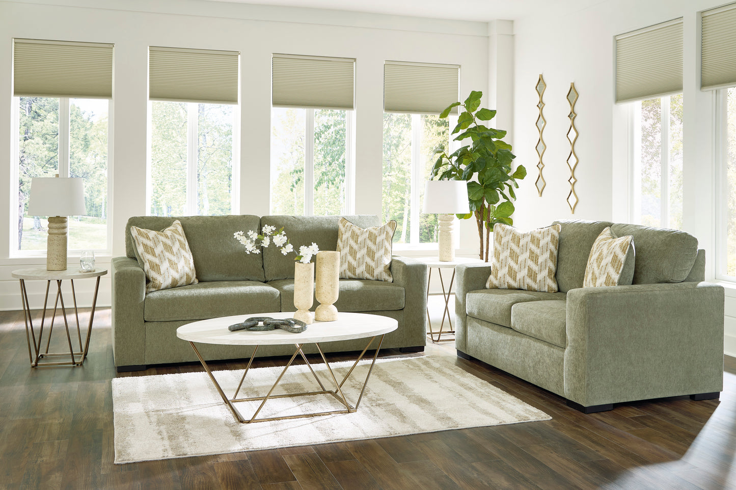 Ashley Signature Design Bridgepoint Moss Sofa Loveseat PC69505