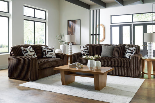 Ashley Signature Design Midnight Madness Brown Sofa Loveseat 98104