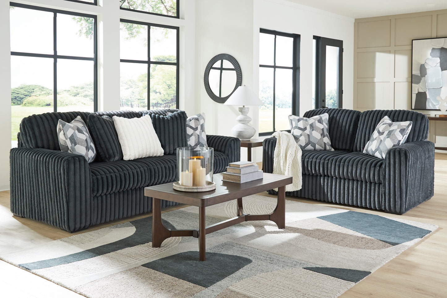 Ashley Signature Design Midnight Madness Gunmetal Sofa Loveseat 98105