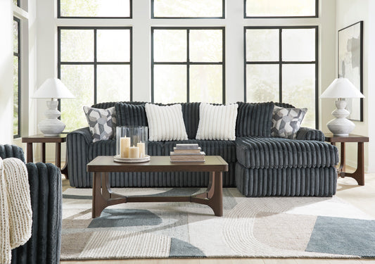Ashley Signature Design Midnight Madness Gunmetal Sofa Chaise 98105