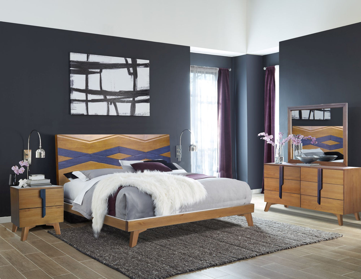 Rotta Solid Wood Blue Note Honey Bedroom