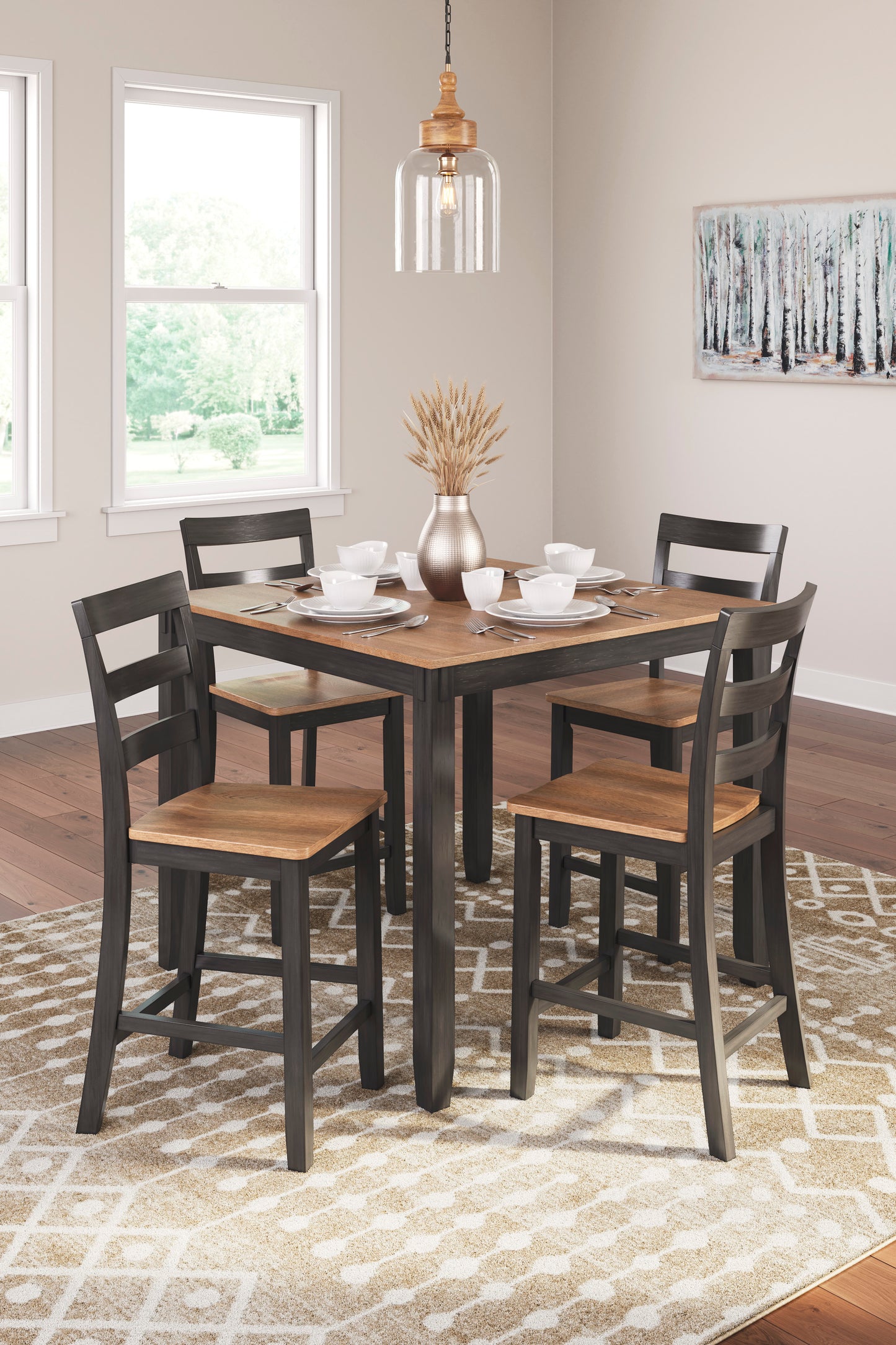 Ashley Signature Design Gesthaven Counter Height Table Set D396