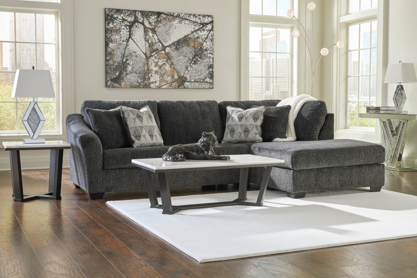 Ashley Signature Design Sectional with Chaise Biddeford Onyx 35504