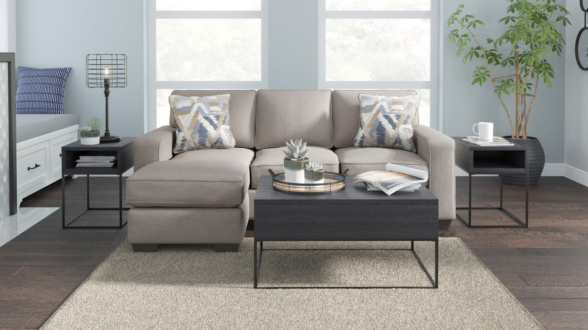 Ashley greaves sofa chaise deals