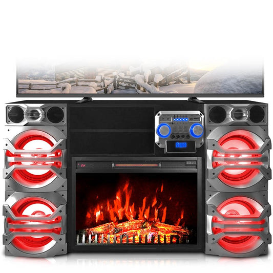 X Fire Speakers and Fireplace