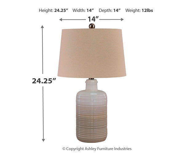 Marnina Ceramic Table Lamp (2/CN) Dawn Test Store Dev